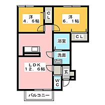 ヴィラ　プリュネ  ｜ 愛知県春日井市如意申町４丁目（賃貸アパート2LDK・1階・51.64㎡） その2