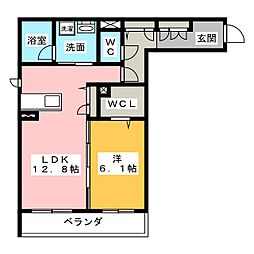 Ｒｅｌａｆｏｒｔ　Ｍ 2階1LDKの間取り