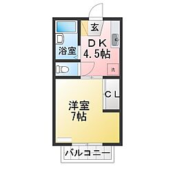 ファミール堀部2 1DKの間取図画像