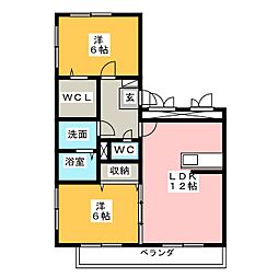 リヴィエール 2LDKの間取図画像
