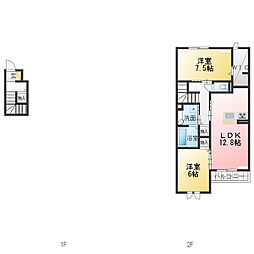 シェノワ・S 2LDKの間取図画像