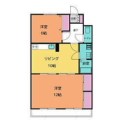 グリーンヒルズ朝宮 2LDKの間取図画像