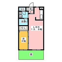 プリマベーラ八光 1LDKの間取図画像
