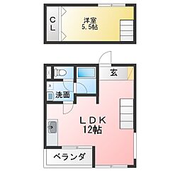 デザイナーズマンションWILL 1LDKの間取図画像
