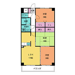 ピアチェボーレ春日井 3LDKの間取図画像