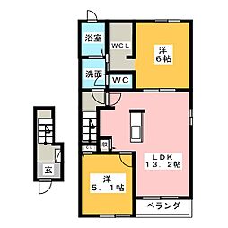 ルピナス1 2LDKの間取図画像