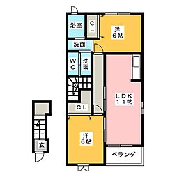 セレノ・アロッジオ 2LDKの間取図画像