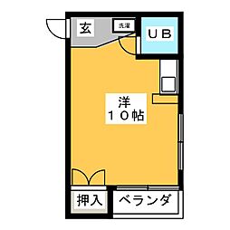 ニューポート勝川C ワンルームの間取図画像