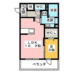 ルミエール 1LDKの間取図画像