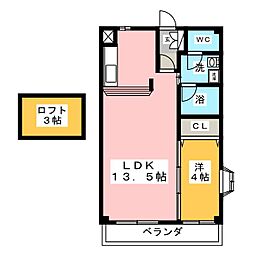 プリマベーラ八光 1LDKの間取図画像