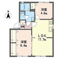 エクセル小野B 2LDKの間取図画像