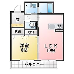 ベレオ西高山 1LDKの間取図画像