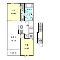 サンリット・レジデンス　A  ｜ 愛知県津島市江東町２丁目46-1（賃貸アパート2LDK・2階・59.58㎡） その2