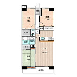 スペリア佐屋　東館 3階3LDKの間取り