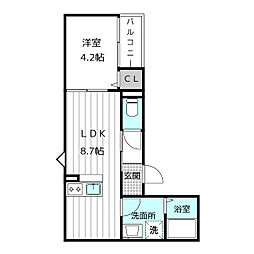 ＬＥＣＯＣＯＮ津島V 1階1LDKの間取り