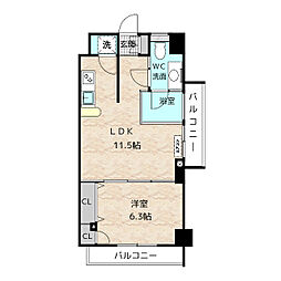 ＳＫ’ＢＵＩＬＤＩＮＧ−8 4階1LDKの間取り