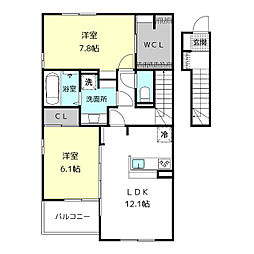 Ｙｏｋｏｉ　Ｈｏｕｓｅ　VIII 2階2LDKの間取り