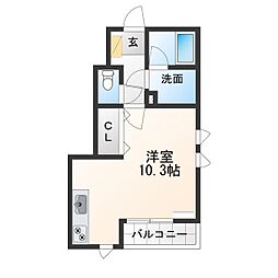 レーベン ワンルームの間取図画像