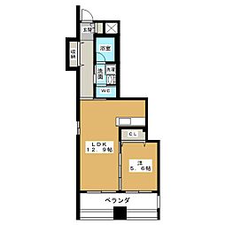 SKビル 1LDKの間取図画像
