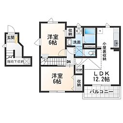 ガーデンスクエア佐藤C 2LDKの間取図画像