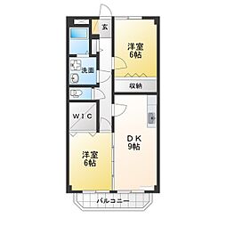 クレールコート 2DKの間取図画像