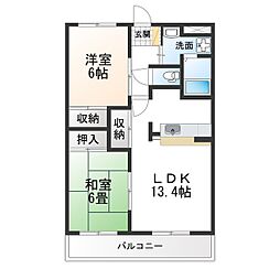 セレブ・パレス 2LDKの間取図画像
