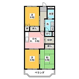 キャピタルS 3DKの間取図画像