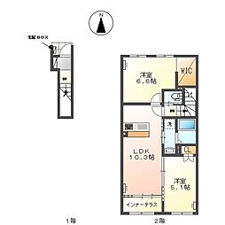 仮)津島市藤浪町新築アパート 2LDKの間取図画像