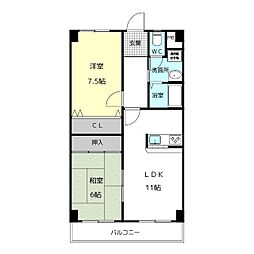 サンケンユーム 2LDKの間取図画像