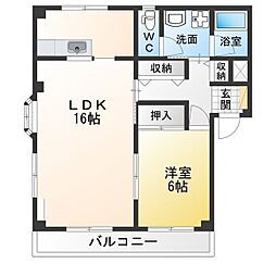 サン・レジデンス江西 1LDKの間取図画像