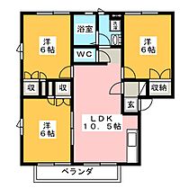 ビートルタウン　アルル街　Ｄ  ｜ 愛知県豊川市本野町東野添（賃貸アパート3LDK・2階・60.45㎡） その2