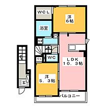 グランツ・メーア　Ａ  ｜ 愛知県豊川市大橋町１丁目（賃貸アパート2LDK・2階・54.85㎡） その2