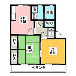 キャッスルNODAB 2DKの間取図画像