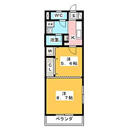 アトランティス・コウメイ 2Kの間取図画像