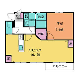 東光ハイツ 1LDKの間取図画像