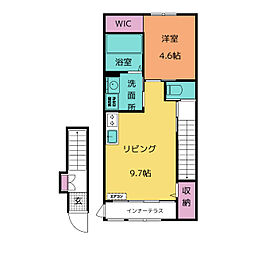 昴ノース 2階1LDKの間取り
