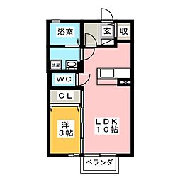 グランモア新豊　Ａ棟 1階1LDKの間取り