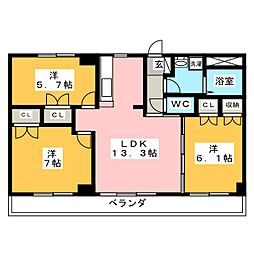アルセトキワ 4階3LDKの間取り
