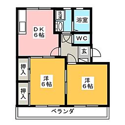 シティオ・フェリズ 2DKの間取図画像