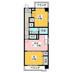 アトランティス川花 2DKの間取図画像