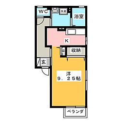 ヴィラ・シャンテ ワンルームの間取図画像