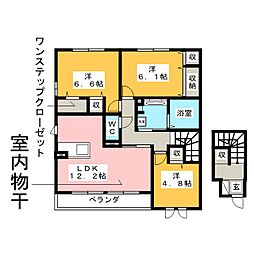ボヌールA 3LDKの間取図画像