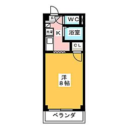 サープラス石田 1Kの間取図画像
