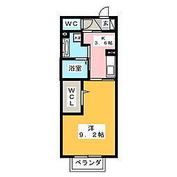 エスト中野 1Kの間取図画像