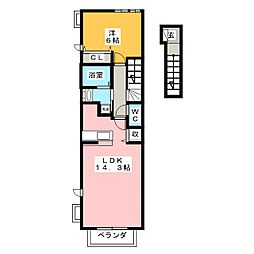 M.Sアパートメント 1LDKの間取図画像