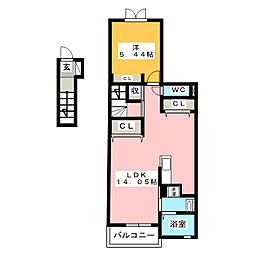 ボニート1 1LDKの間取図画像