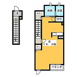ミニョン光輝 ワンルームの間取図画像