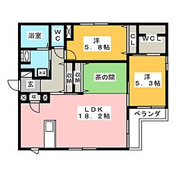 FORENAやしろ 2LDKの間取図画像