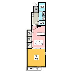 カーサ・エテルノ 1DKの間取図画像