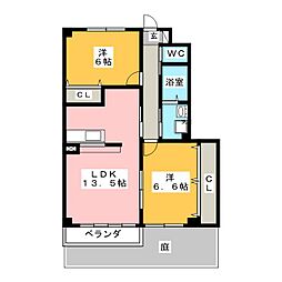 ネクステージルミエール 2LDKの間取図画像
